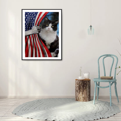 Cat Banner - Full Round Drill Diamond Painting 30*40CM