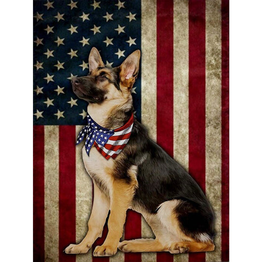 Dog Banner - Full Round Drill Diamond Painting 30*40CM