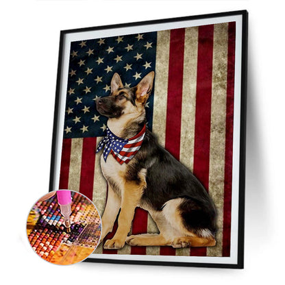 Dog Banner - Full Round Drill Diamond Painting 30*40CM