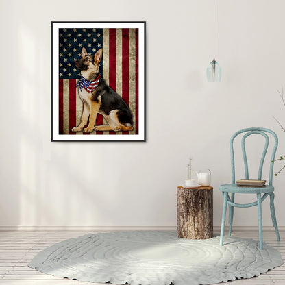 Dog Banner - Full Round Drill Diamond Painting 30*40CM