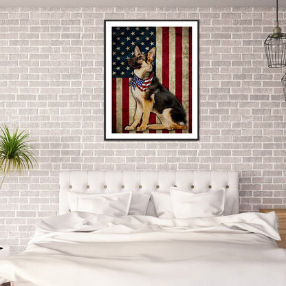 Dog Banner - Full Round Drill Diamond Painting 30*40CM