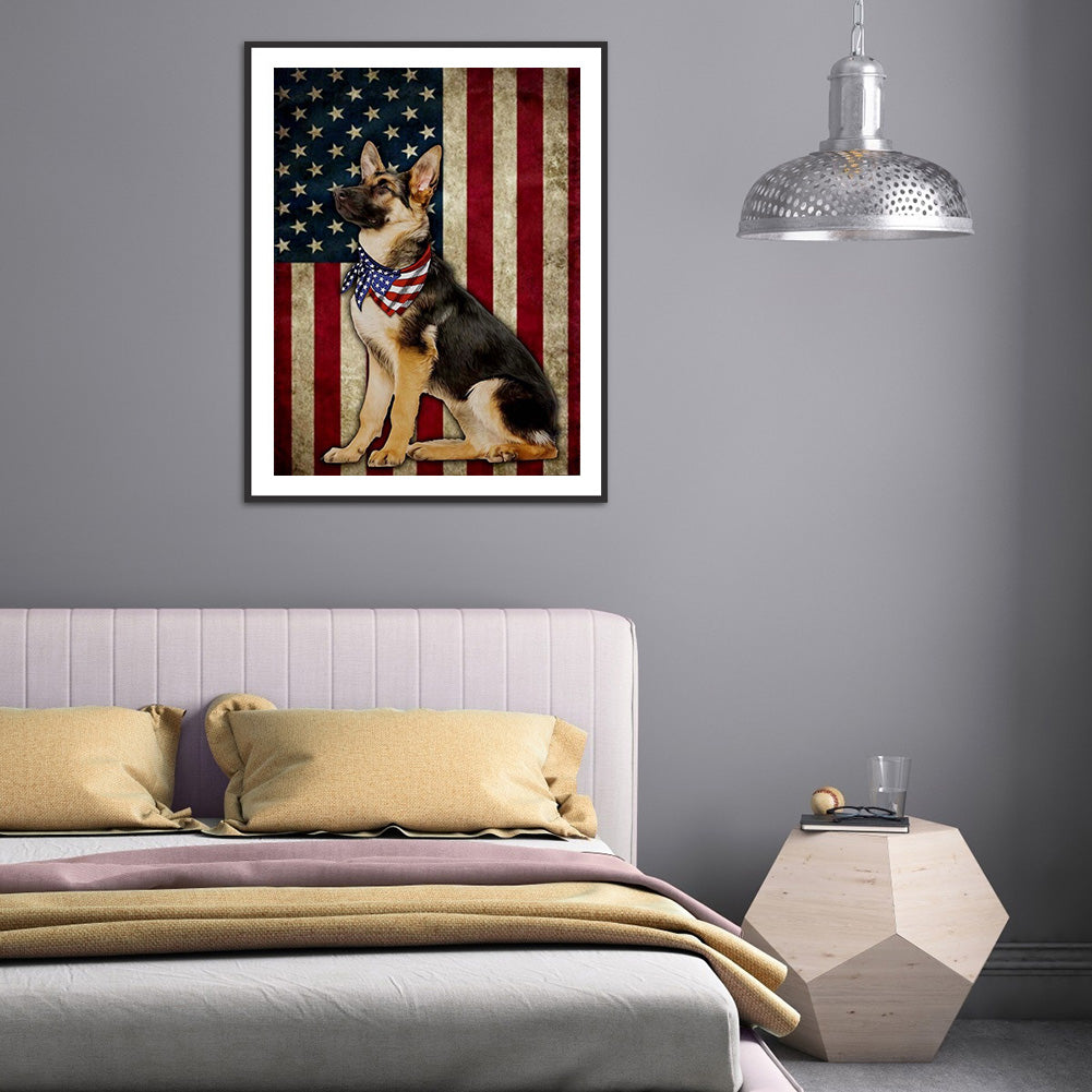 Dog Banner - Full Round Drill Diamond Painting 30*40CM