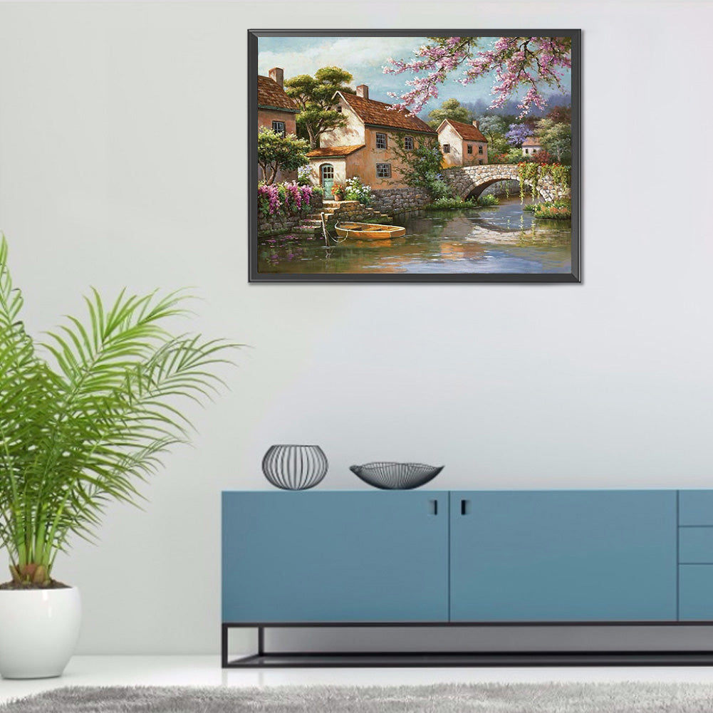 Village House - Full Round Drill Diamond Painting 40*30CM