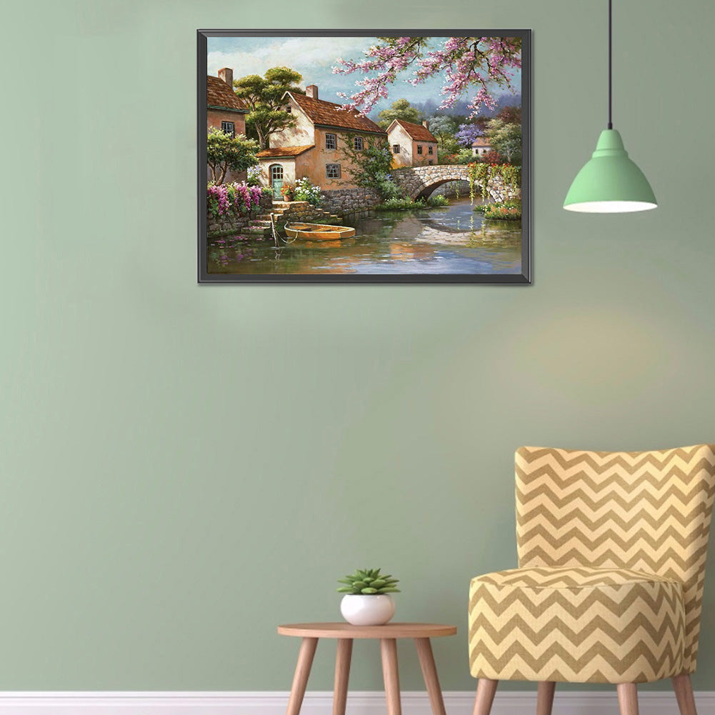 Village House - Full Round Drill Diamond Painting 40*30CM