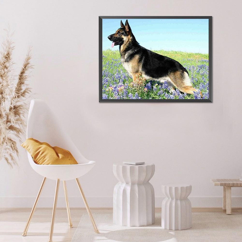 German Shepherd - Full Round Drill Diamond Painting 40*30CM