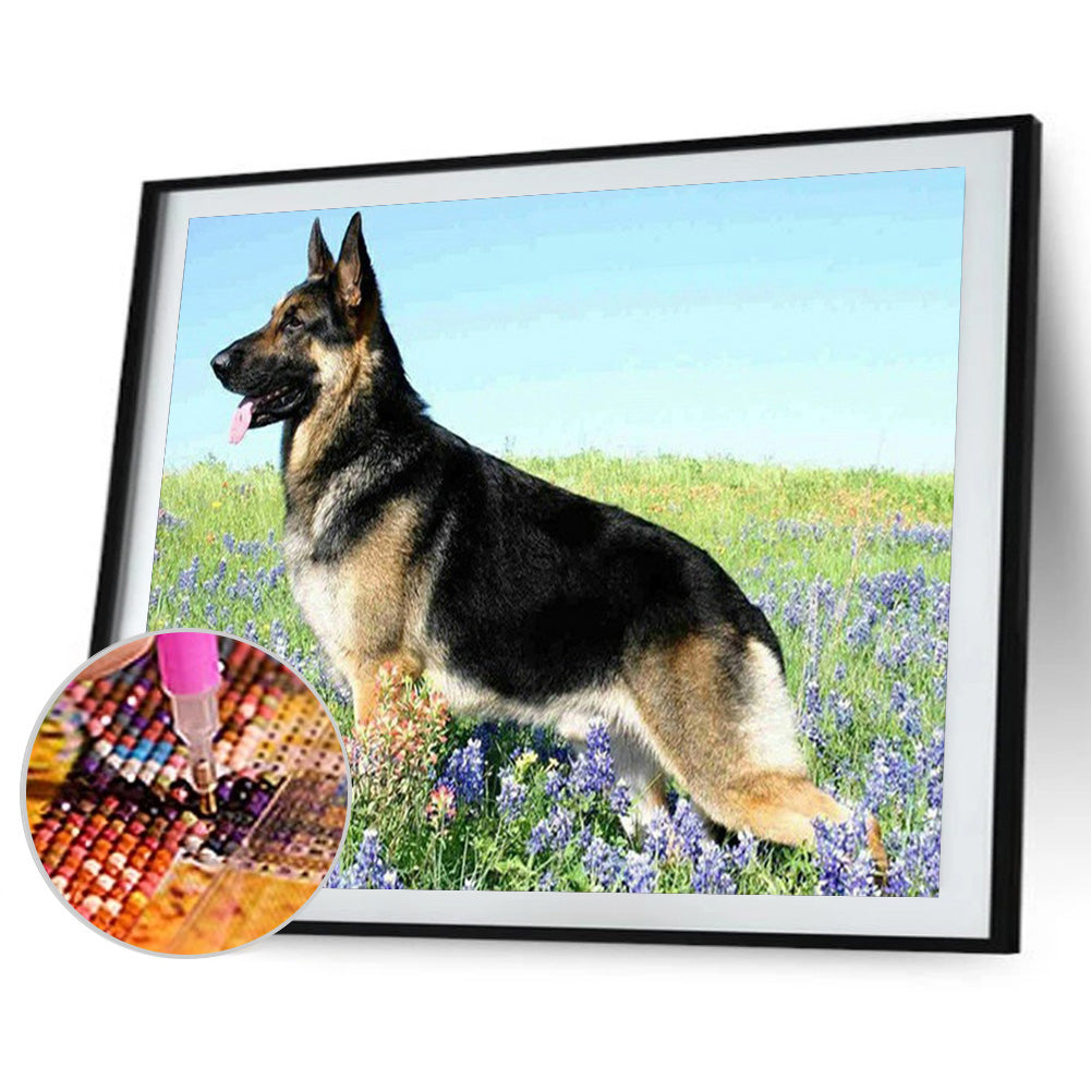 German Shepherd - Full Round Drill Diamond Painting 40*30CM