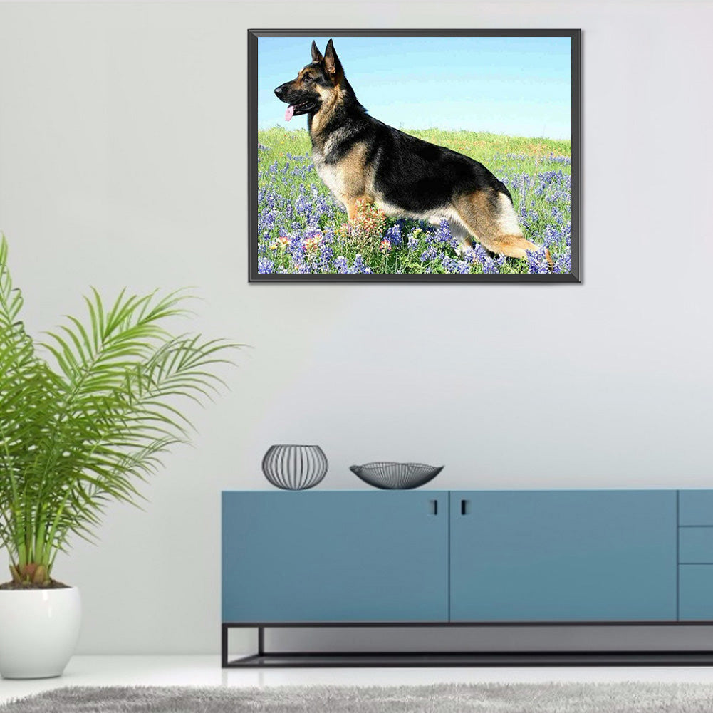 German Shepherd - Full Round Drill Diamond Painting 40*30CM