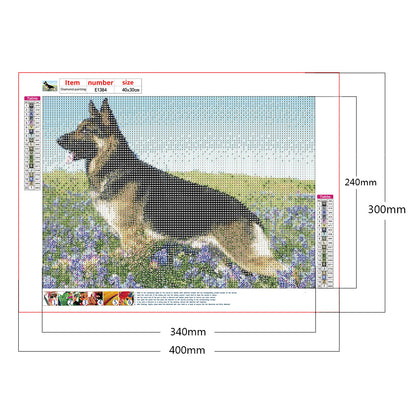 German Shepherd - Full Round Drill Diamond Painting 40*30CM