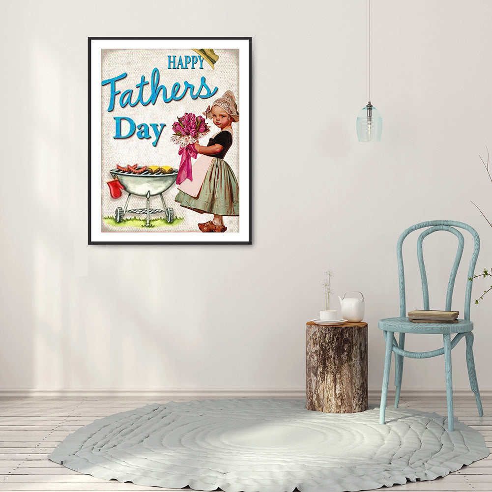 Father'S Day - Full Round Drill Diamond Painting 30*40CM