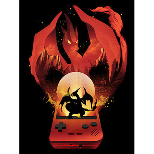 pokmon Game Console Silhouette - Full Round Drill Diamond Painting 30*40CM