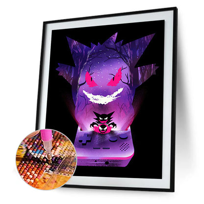 Pok¨¦mon Game Console Silhouette - Full Round Drill Diamond Painting 30*40CM