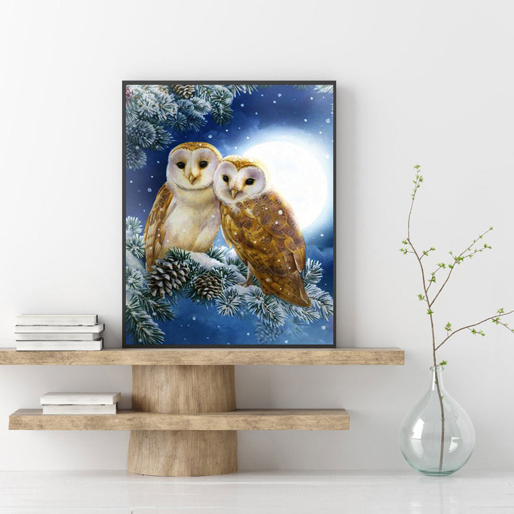 Owl - Full Round Drill Diamond Painting 40*50CM