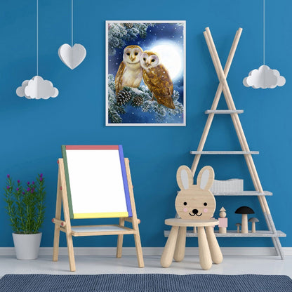 Owl - Full Round Drill Diamond Painting 40*50CM