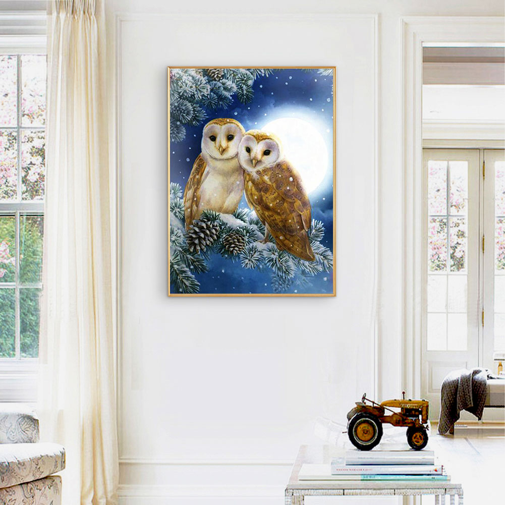 Owl - Full Round Drill Diamond Painting 40*50CM