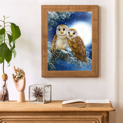 Owl - Full Round Drill Diamond Painting 40*50CM