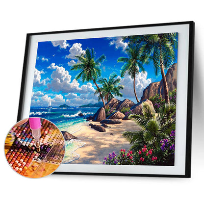 Beach - Full Round Drill Diamond Painting 50*40CM