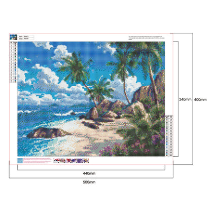 Beach - Full Round Drill Diamond Painting 50*40CM