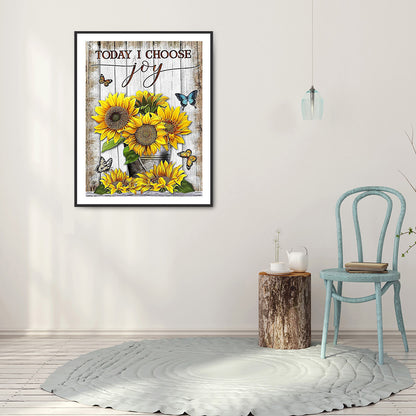 Sunflower Flowers - Full Round Drill Diamond Painting 30*40CM