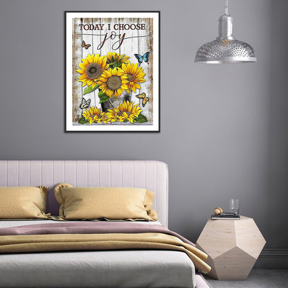 Sunflower Flowers - Full Round Drill Diamond Painting 30*40CM