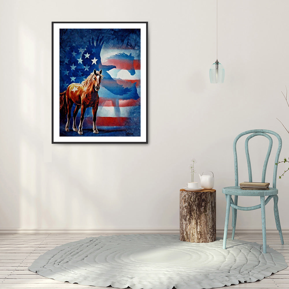 American Flag Element - Full Round Drill Diamond Painting 30*40CM
