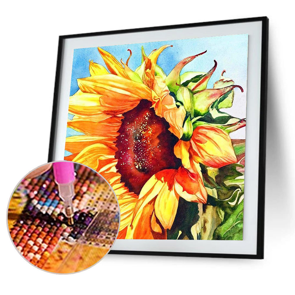 Sunflower Flowers - Full Round Drill Diamond Painting 30*30CM