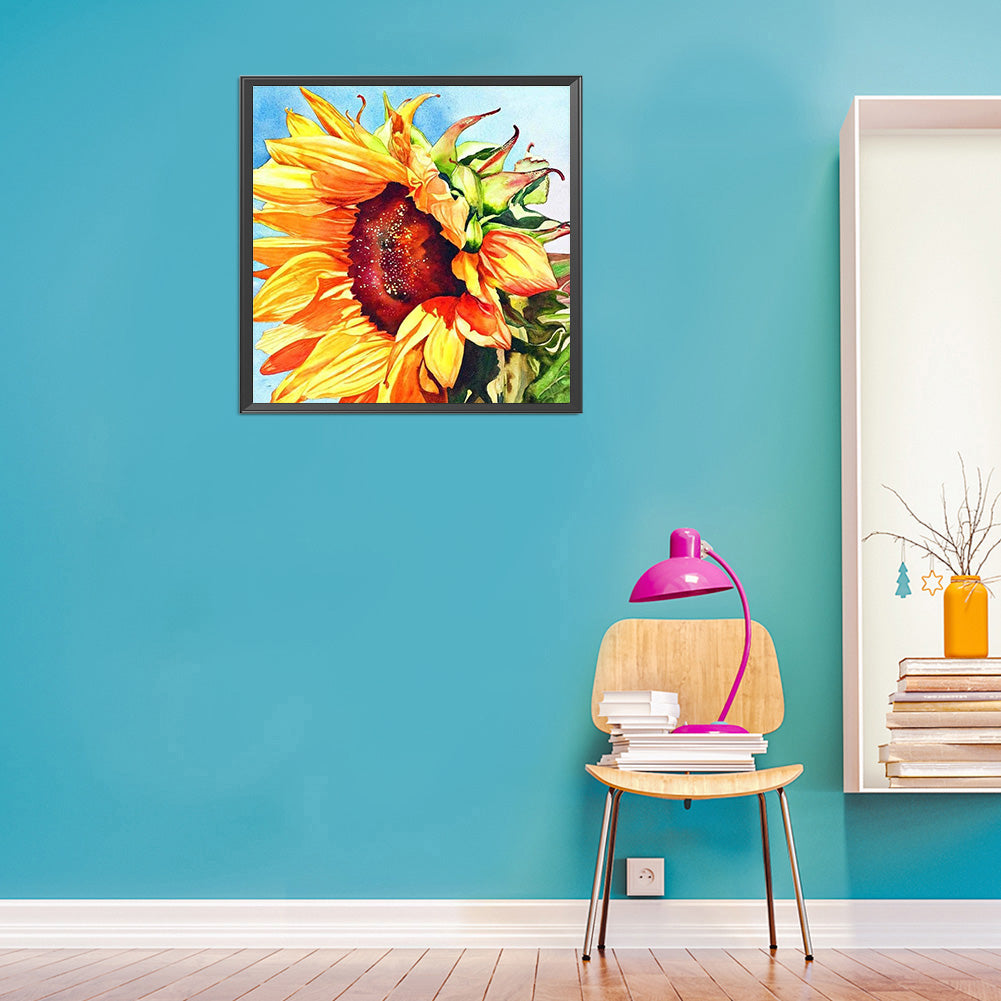 Sunflower Flowers - Full Round Drill Diamond Painting 30*30CM