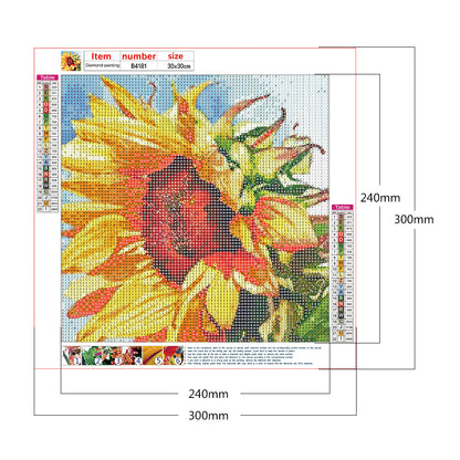 Sunflower Flowers - Full Round Drill Diamond Painting 30*30CM