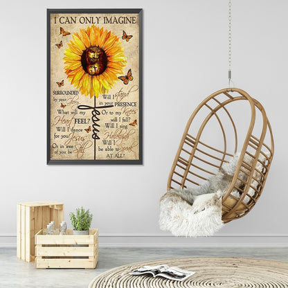 Sunflower Calligraphy - Full Round Drill Diamond Painting 40*60CM