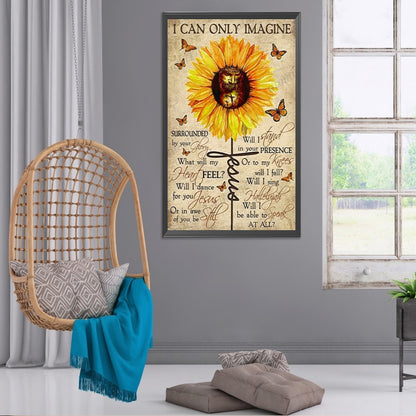 Sunflower Calligraphy - Full Round Drill Diamond Painting 40*60CM