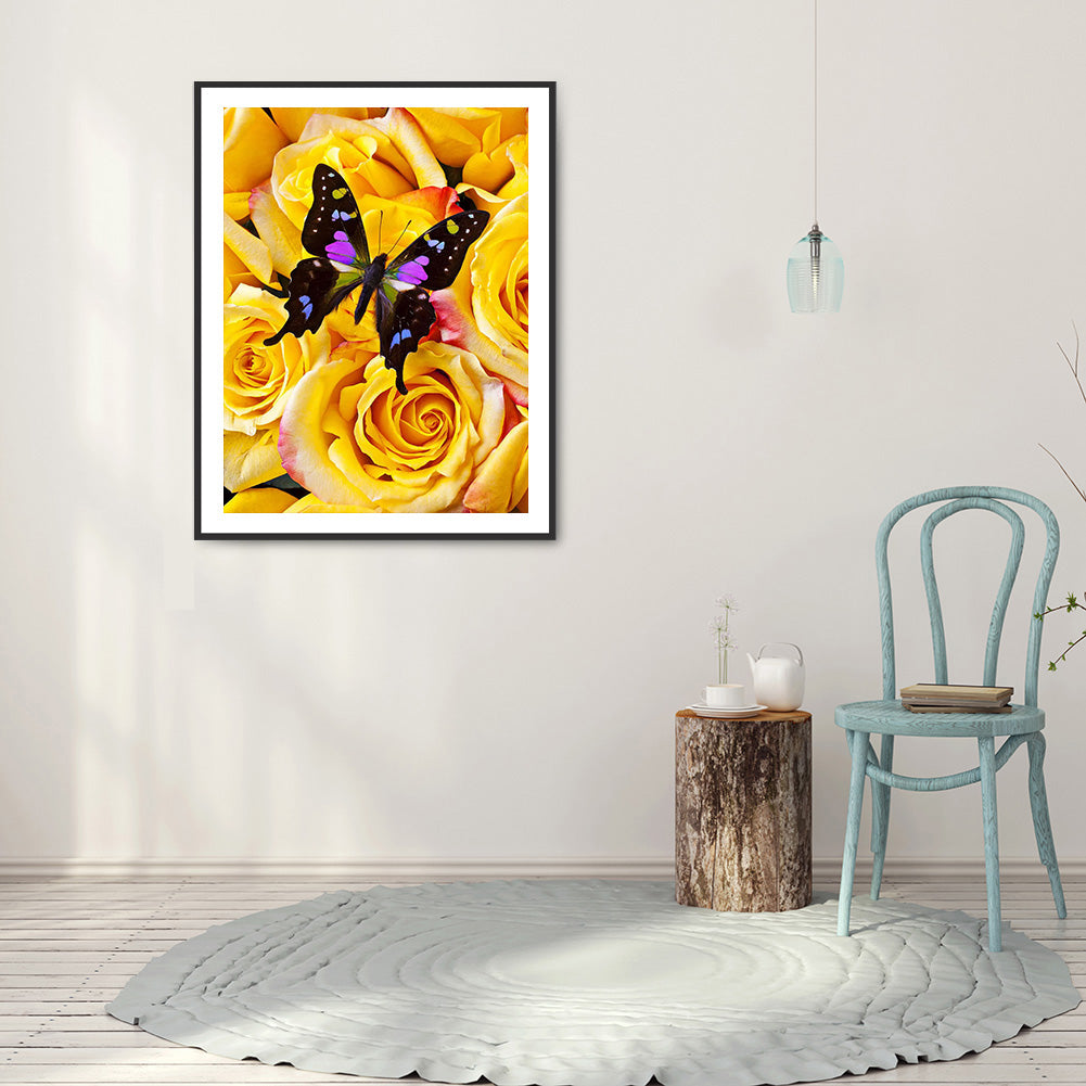 Butterfly Rhubarb - Full Round Drill Diamond Painting 40*50CM