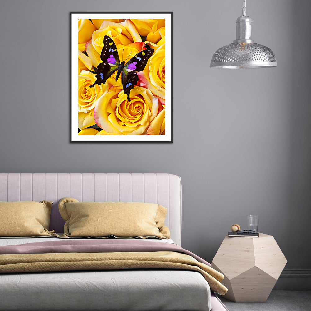 Butterfly Rhubarb - Full Round Drill Diamond Painting 40*50CM