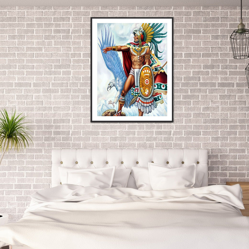 Aztec Warriors - Full Round Drill Diamond Painting 30*40CM