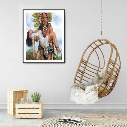 Aztec Warriors - Full Round Drill Diamond Painting 30*40CM