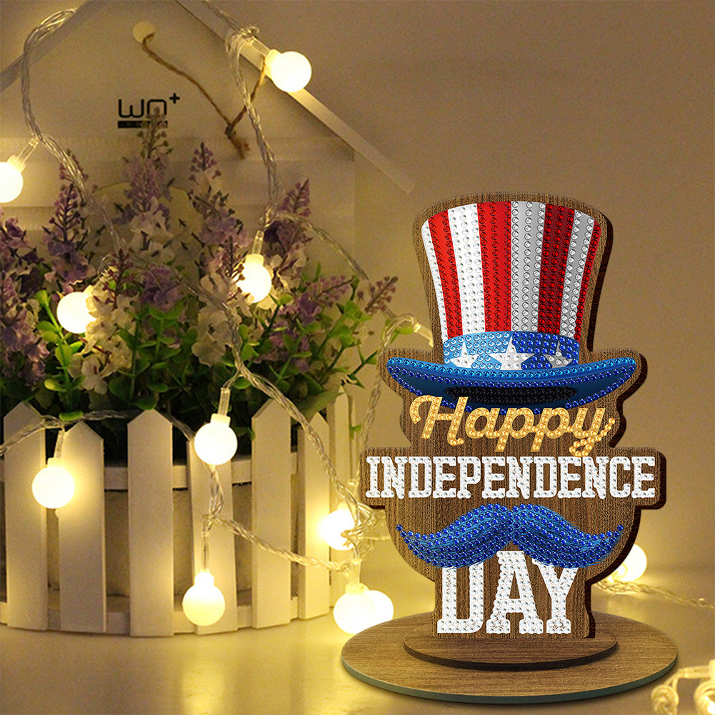 DIY Diamond Painting Ornaments Independence Day Desk Table Home Decor Gifts