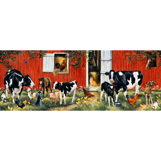 Cow In The Bullpen - Full Round Drill Diamond Painting 80*30CM