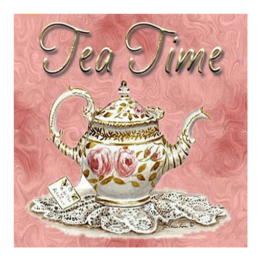 Tea Set In English - Full Square Drill Diamond Painting 40*40CM