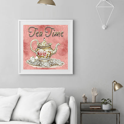 Tea Set In English - Full Square Drill Diamond Painting 40*40CM