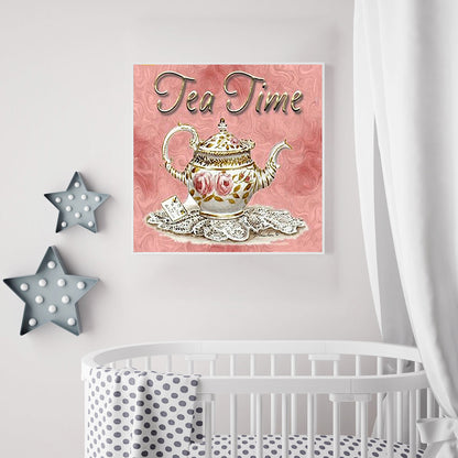 Tea Set In English - Full Square Drill Diamond Painting 40*40CM