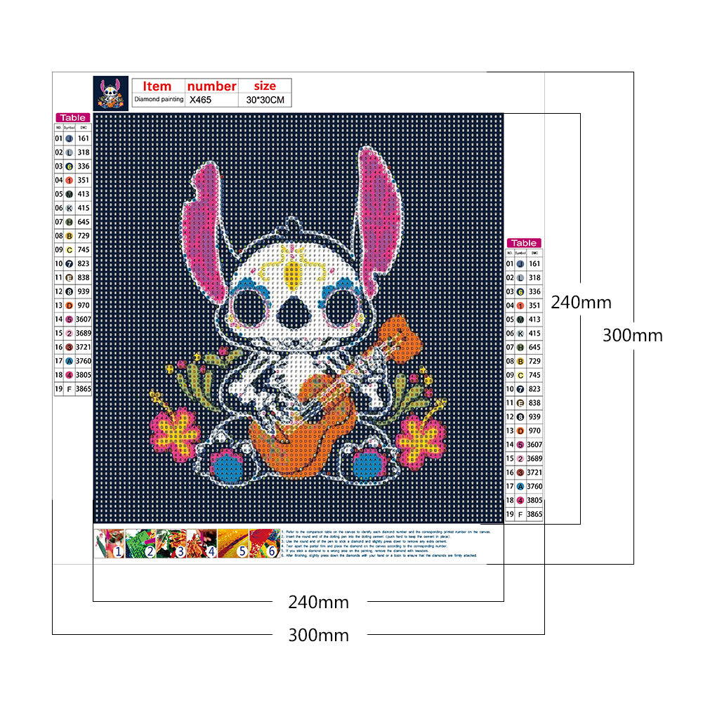 Skull Stitch - Full Round Drill Diamond Painting 30*30CM