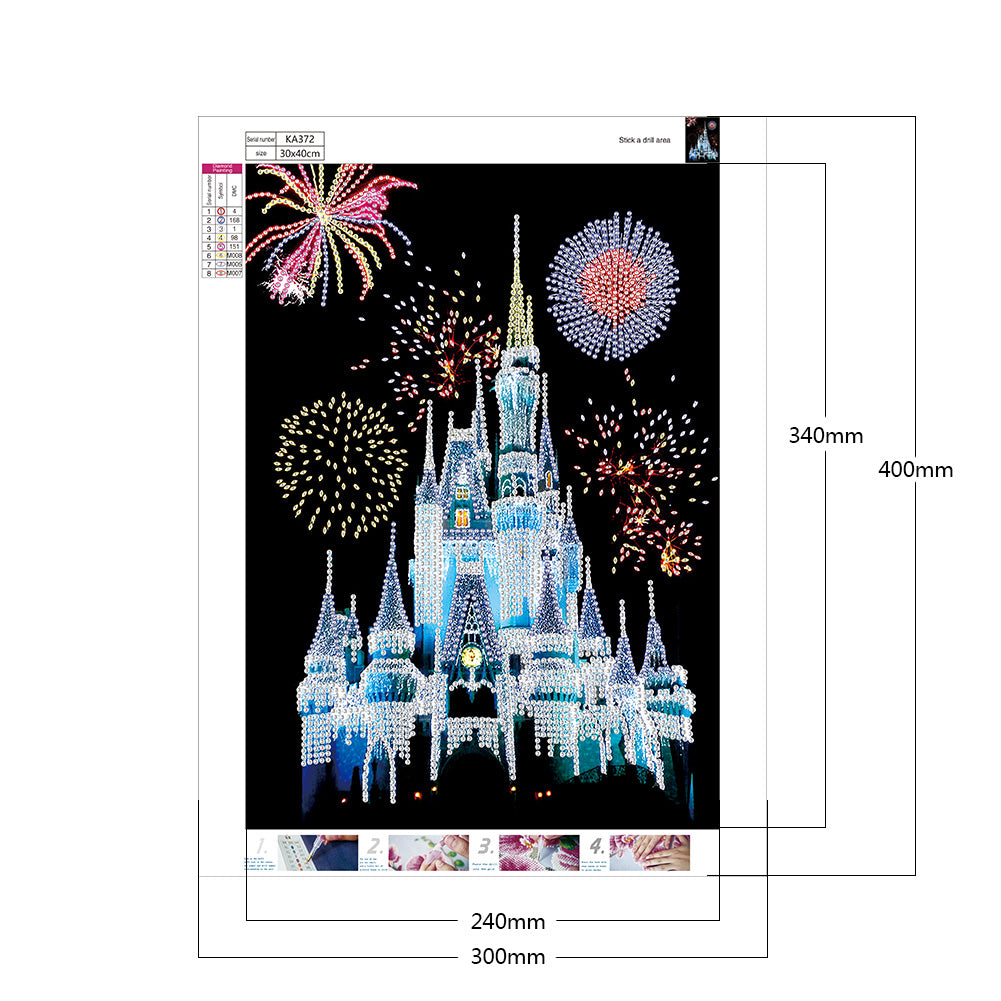 Castle Fireworks - Special Shaped Drill Diamond Paiting 30*40CM