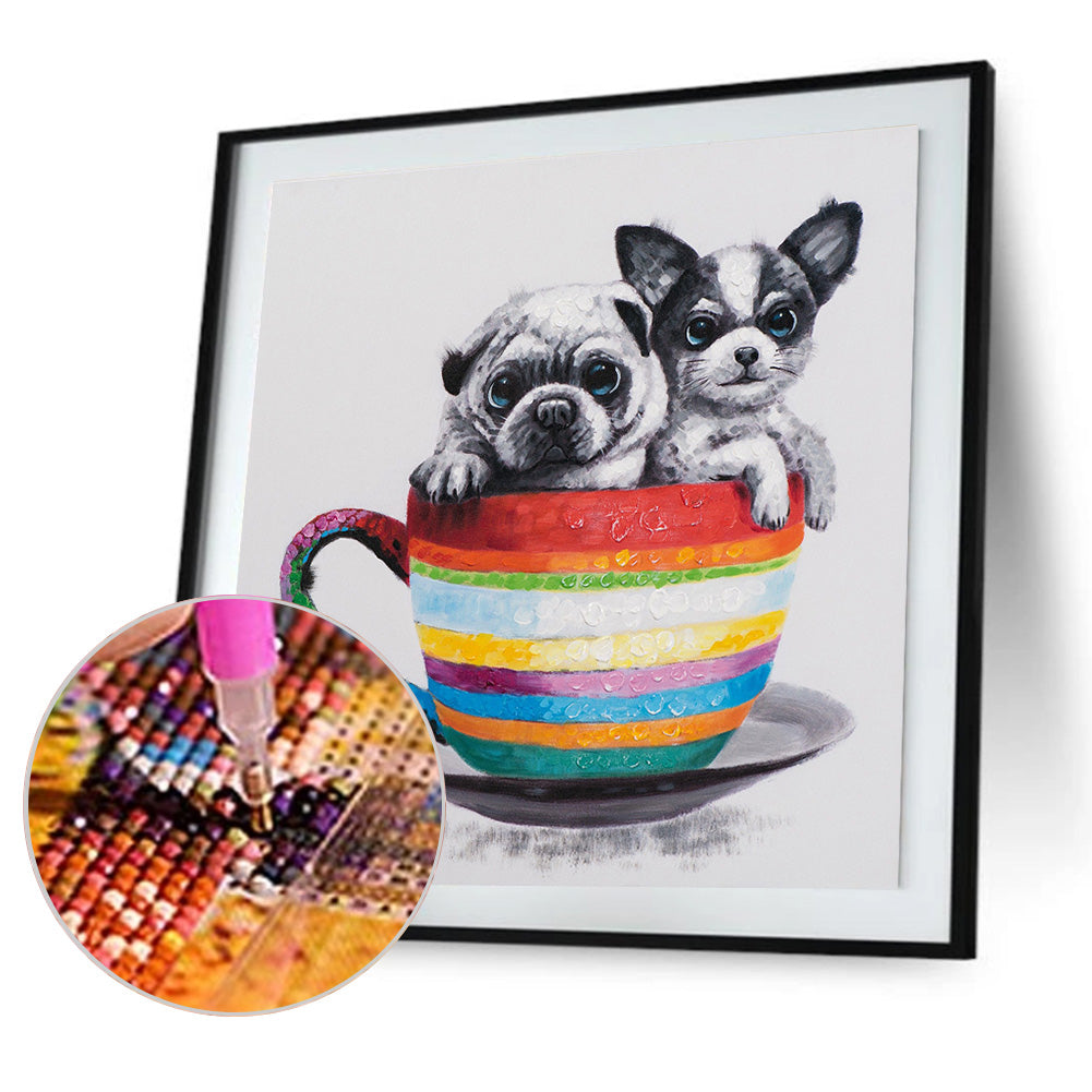 Puppy In Cup - Full Round Drill Diamond Painting 30*30CM