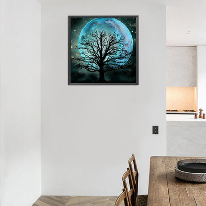 Tree Shadow Under The Moon - Full Round Drill Diamond Painting 40*40CM