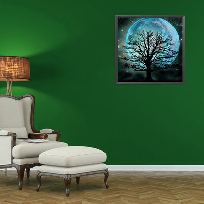 Tree Shadow Under The Moon - Full Round Drill Diamond Painting 40*40CM