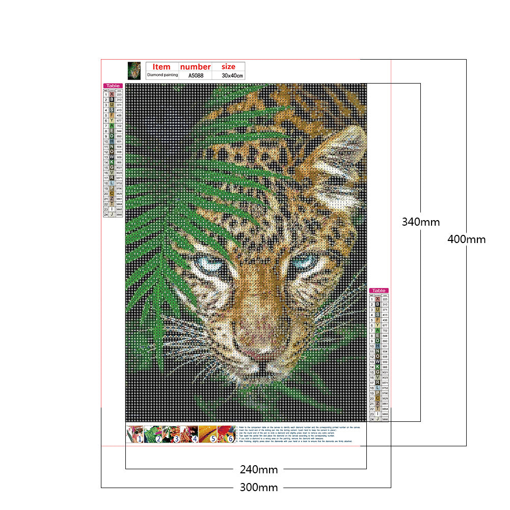 Leopard - Full Round Drill Diamond Painting 30*40CM