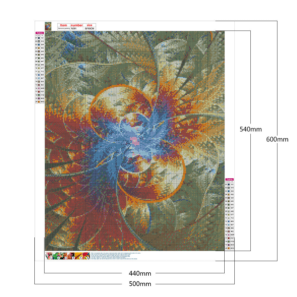 Symmetrical Pattern - Full Square Drill Diamond Painting 50*60CM
