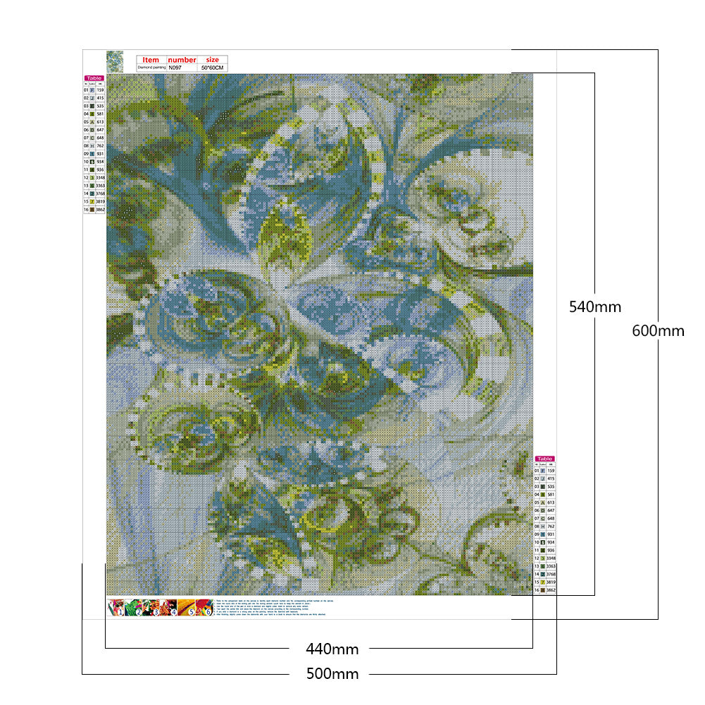 Symmetrical Pattern - Full Square Drill Diamond Painting 50*60CM