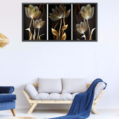 Black Gold Leaves - Full Round Drill Diamond Painting 90*45CM