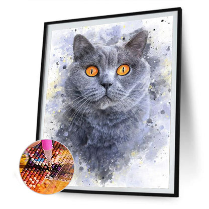 Cat - Full Round Drill Diamond Painting 30*40CM