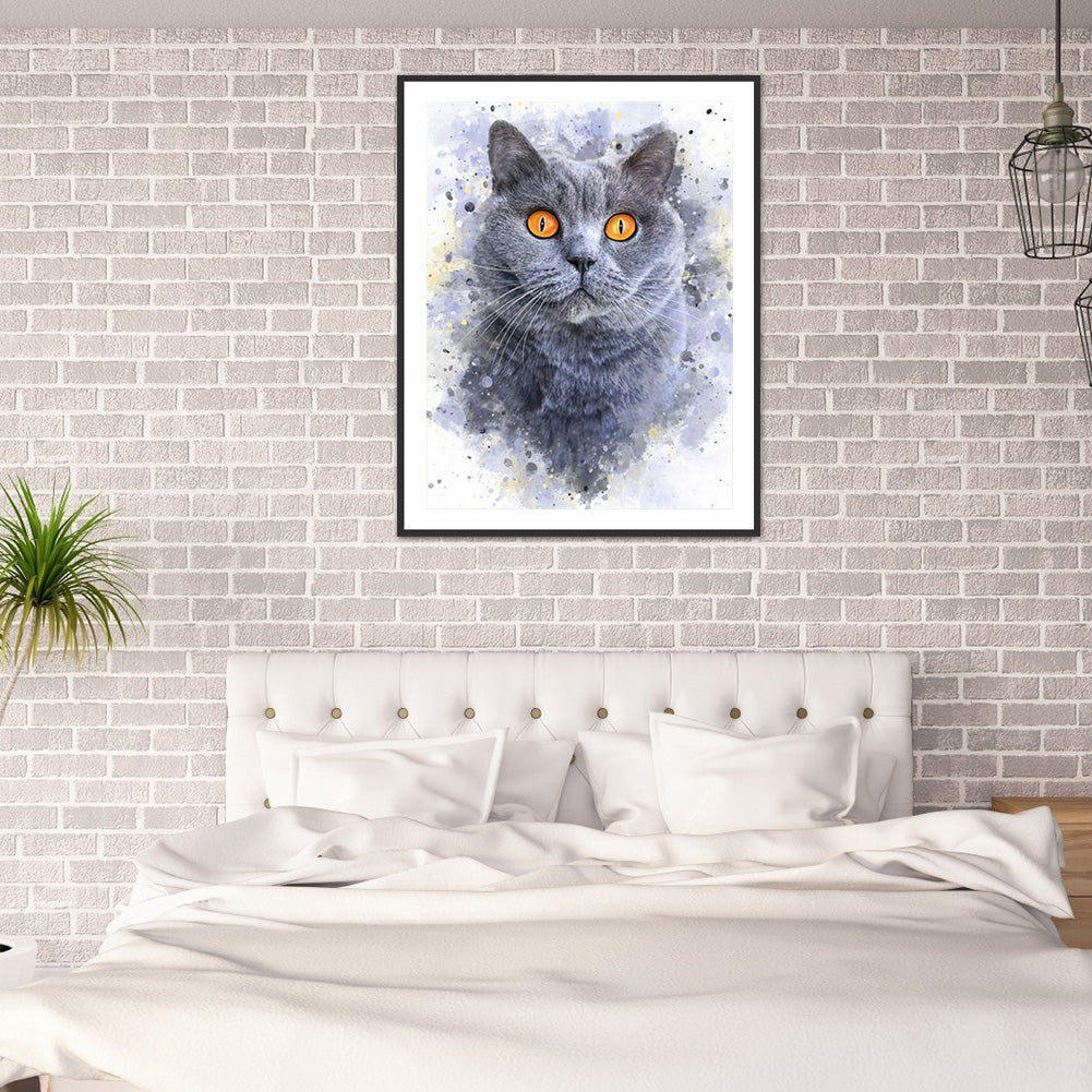 Cat - Full Round Drill Diamond Painting 30*40CM