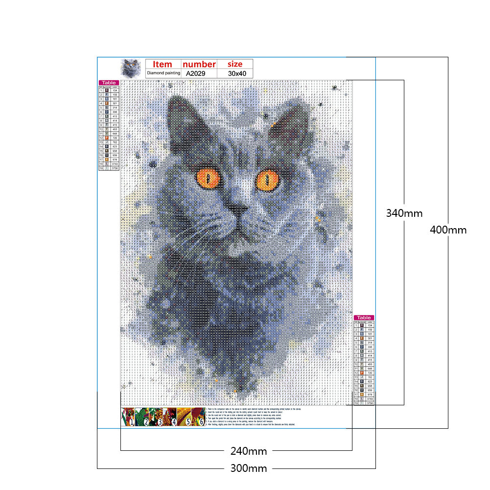 Cat - Full Round Drill Diamond Painting 30*40CM